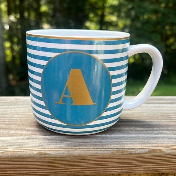Target Stoneware Monogram ‘A’ Coffee Mug Personalized Initial Mug - Picture 1 of 7
